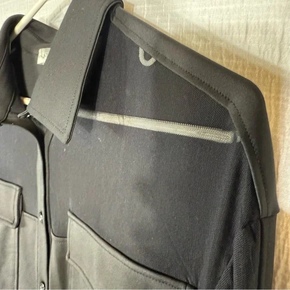 Anatomie‎ Black Sheer Button-Front Blouse Top Size Medium Travel Chic - Picture 10 of 11